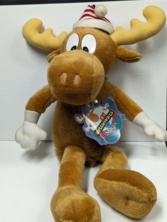 Rocky & Bullwinkle Macy's Large 24" Christmas Moose Plush 1996 With Tag 