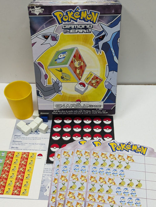 POKEMON Diamond and Pearl on a Roll Dice Game Pressman w/ Box 2007