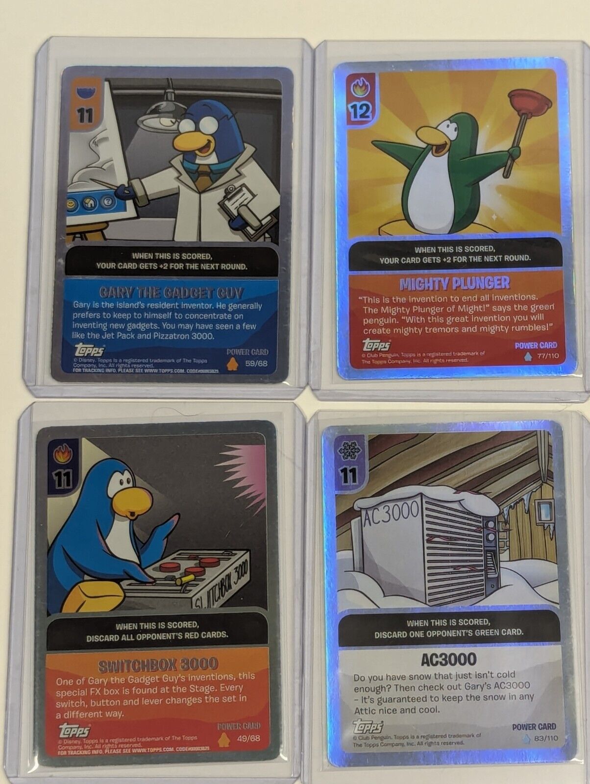 Topps Disney Club Penguin Card-Jitsu 70 Card Lot w/t Foil Cards, Poster & Tins