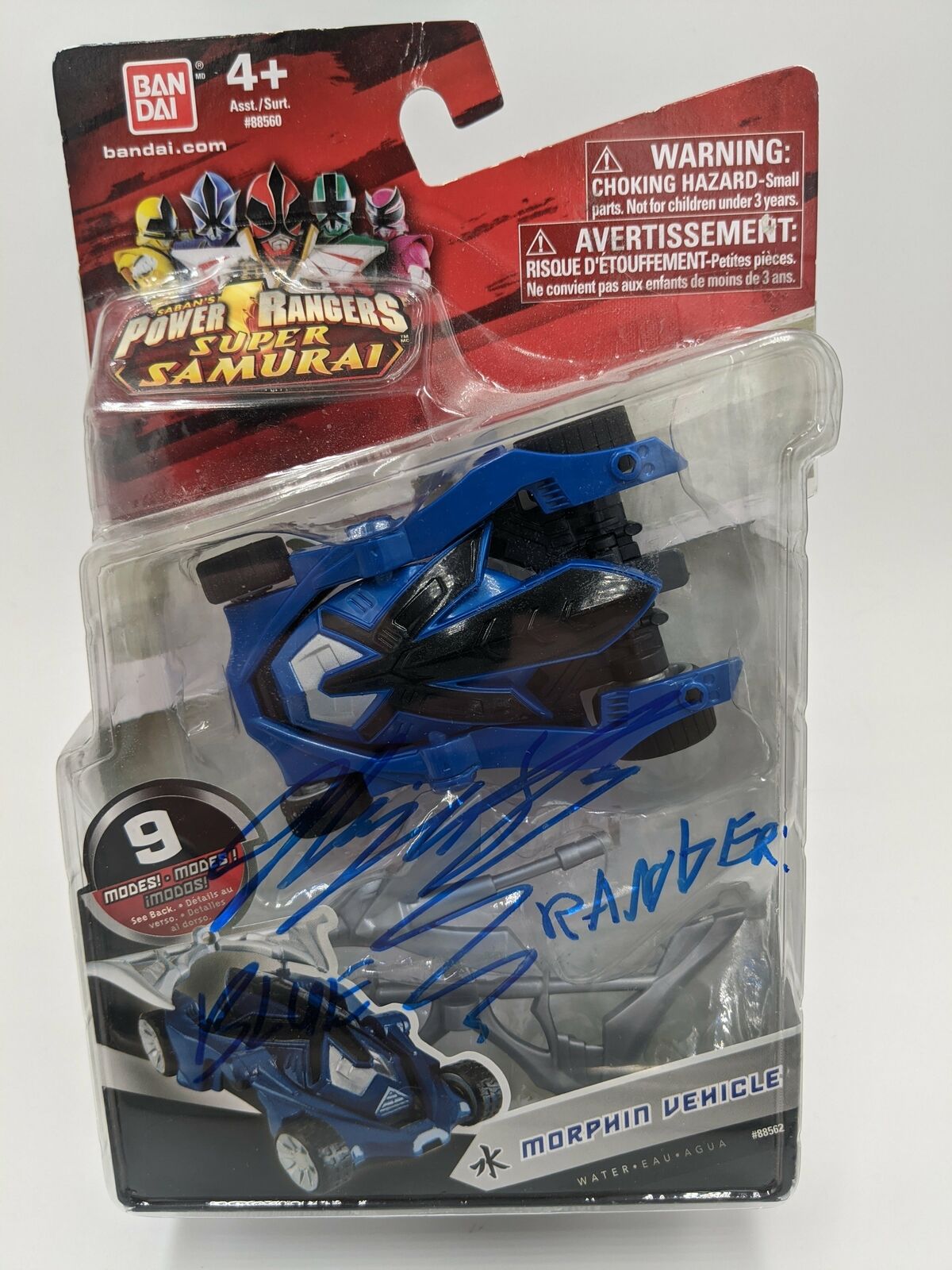 Power Rangers Super Samurai Blue Ranger Figure Signed By Najee De Tiege on Card