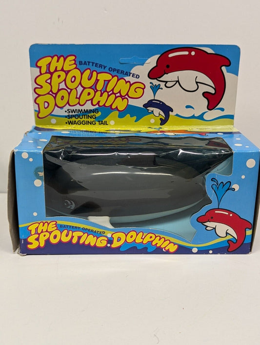 Vintage The Spouting Dolphin  Bath Toy in Box (Grey Variant)