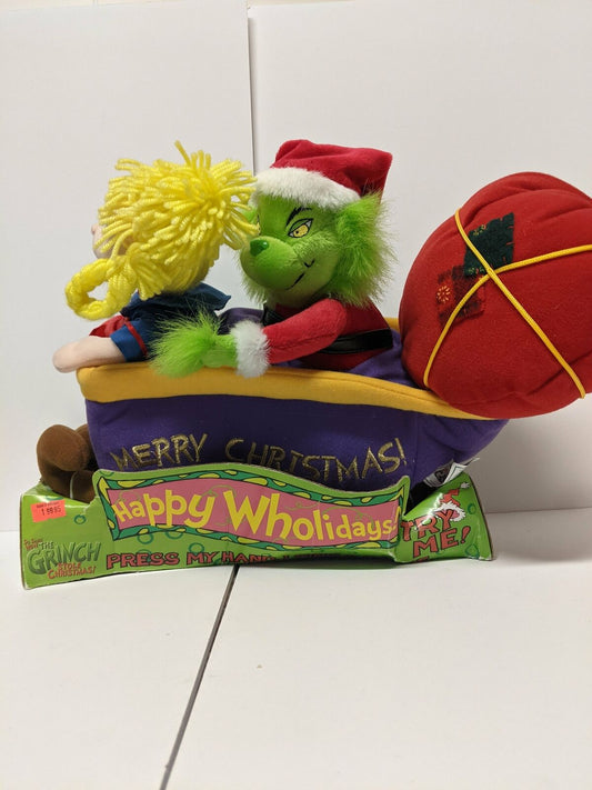 Vintage Grinch Who Stole Christmas- Sleigh Plush