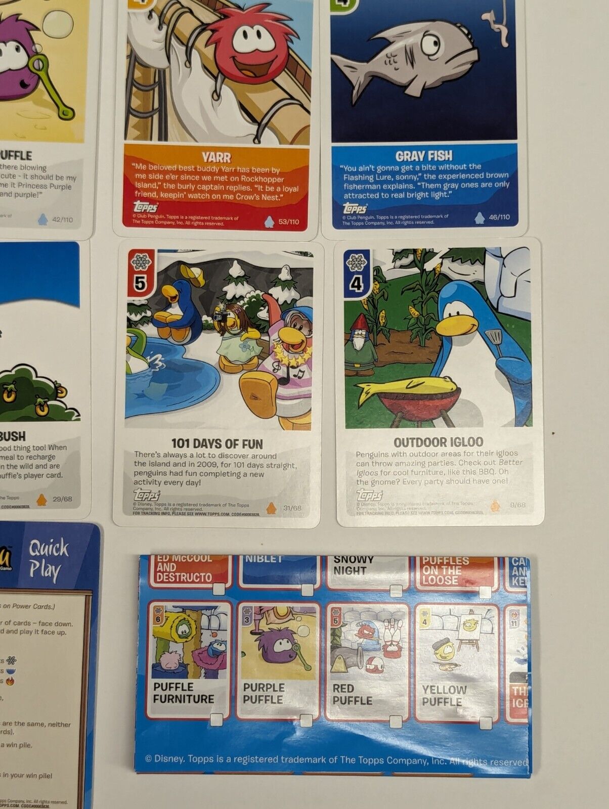 Topps Disney Club Penguin Card-Jitsu 70 Card Lot w/t Foil Cards, Poster & Tins