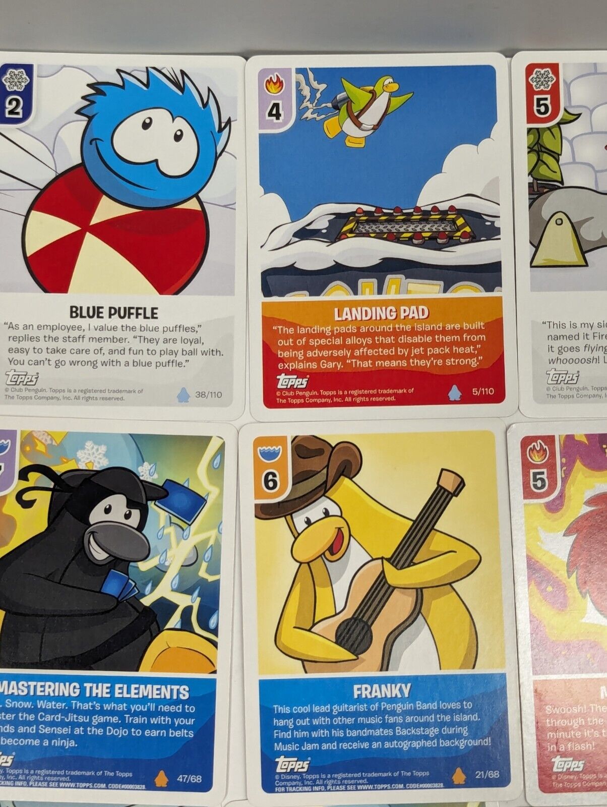 Topps Disney Club Penguin Card-Jitsu 70 Card Lot w/t Foil Cards, Poster & Tins