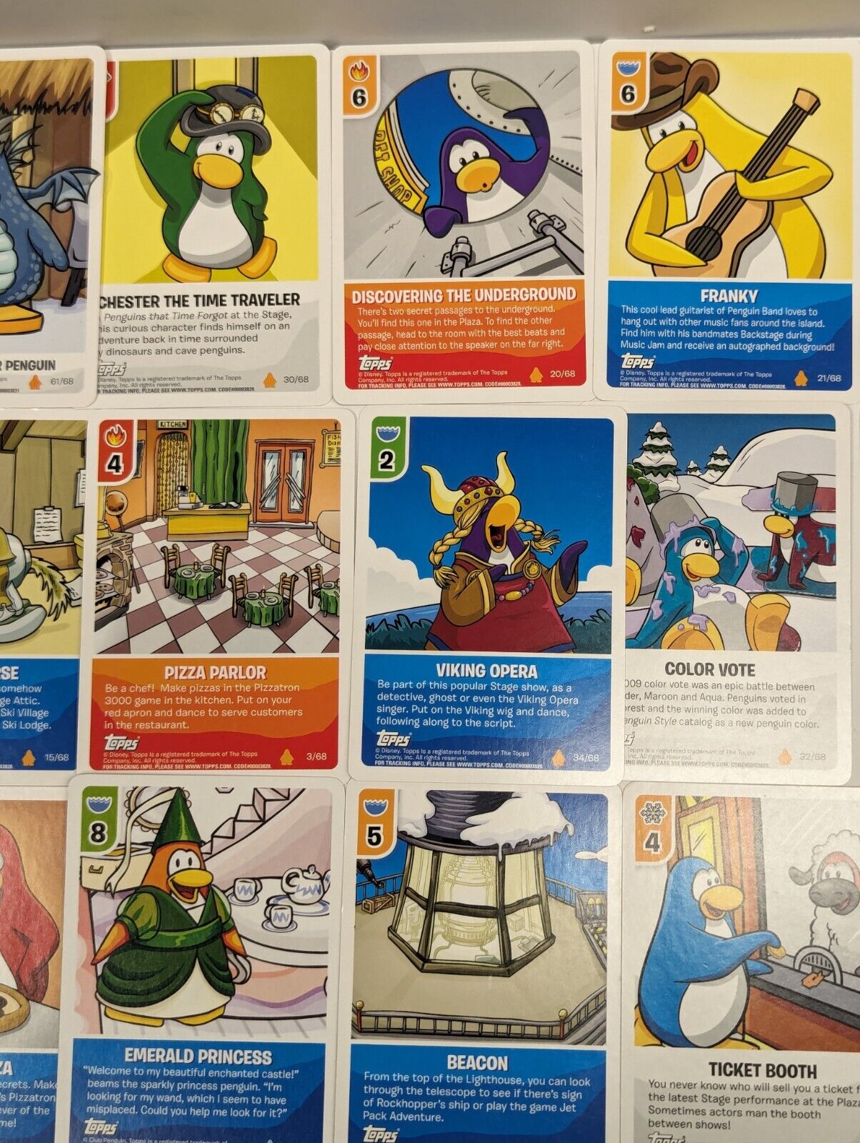 Topps Disney Club Penguin Card-Jitsu 70 Card Lot w/t Foil Cards, Poster & Tins