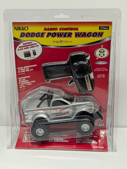 Vintage Nikko Dodge Power Wagon Radio Control Car Silver "Factory Sealed"