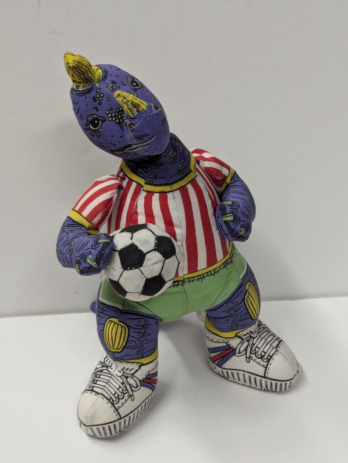 Vintage Applause Stuffed Fabric Plush Sports Dinosaur, Set Of 4