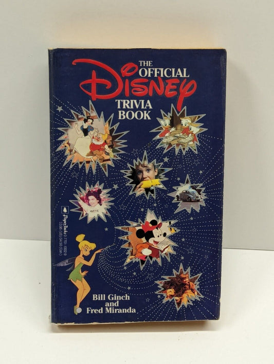 Vintage 1988 "The Official Disney Trivia Book" By Bill Ginch & Fred Miranda 1E