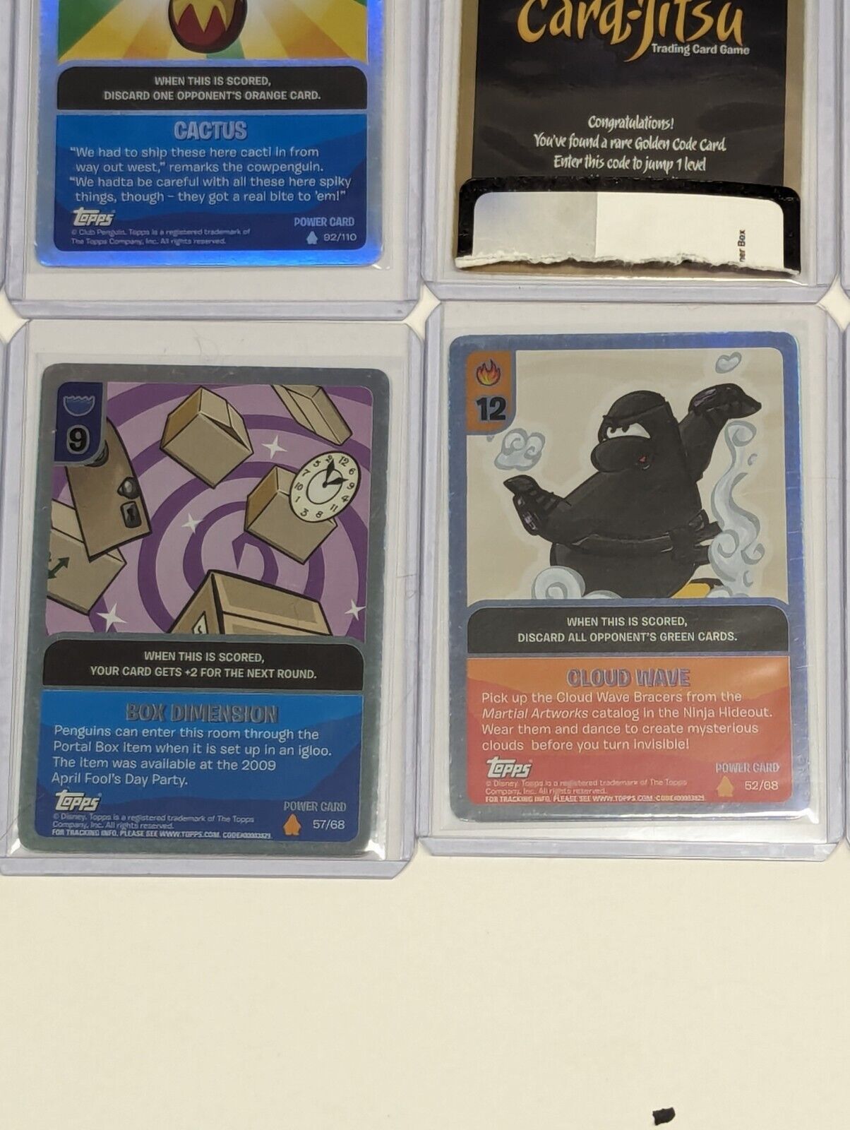 Topps Disney Club Penguin Card-Jitsu 70 Card Lot w/t Foil Cards, Poster & Tins