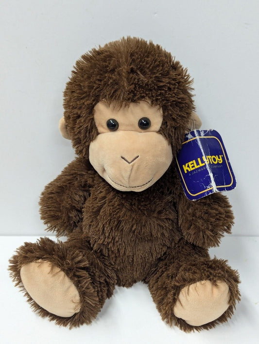 Kellytoy 2022 Promo 10" Sitting Brown Monkey Soft Plush Stuffed Animal Toy