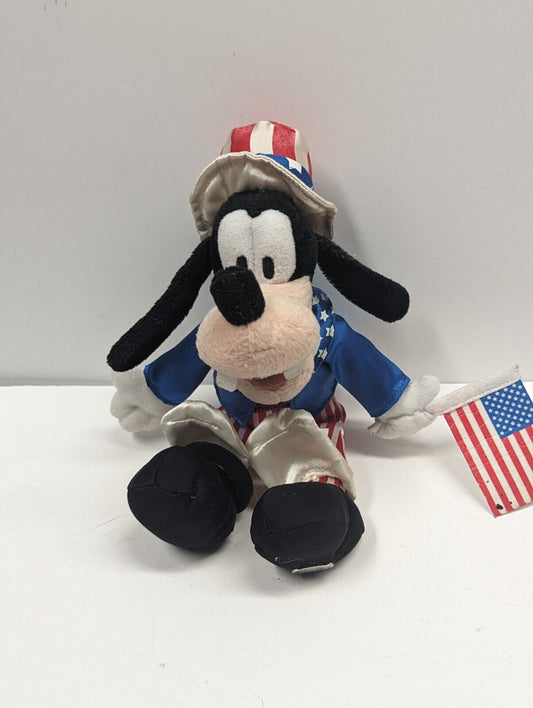 2002 Uncle Sam Goofy Bean Bag Plush 4th of July Patriotic Beanie Toy Disney