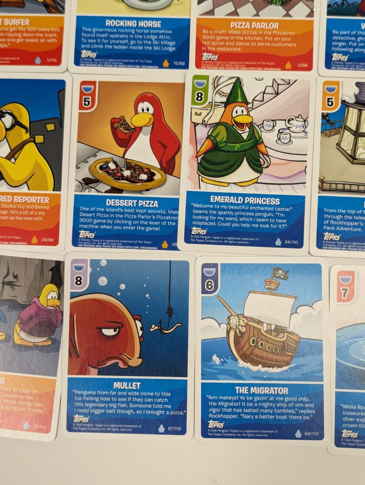 Topps Disney Club Penguin Card-Jitsu 70 Card Lot w/t Foil Cards, Poster & Tins