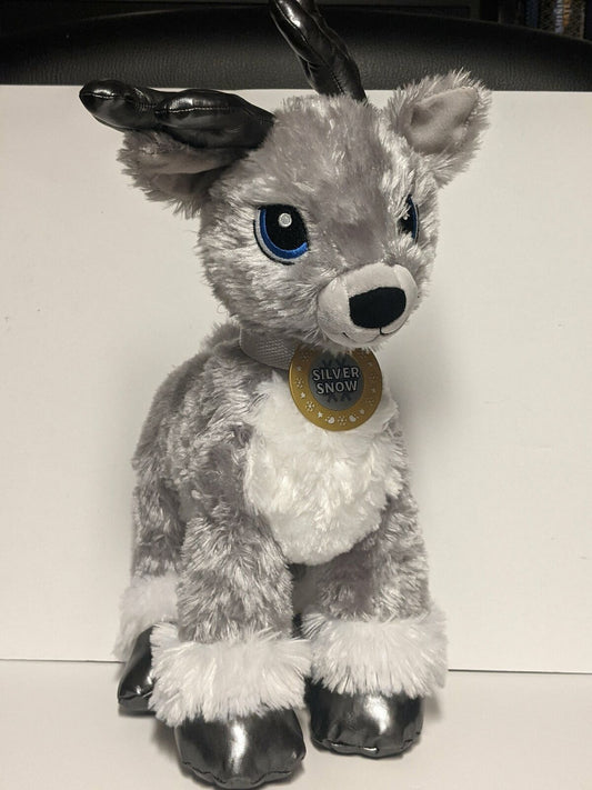 Build-A-Bear SILVER SNOW Christmas Reindeer 18” W/Medallion-