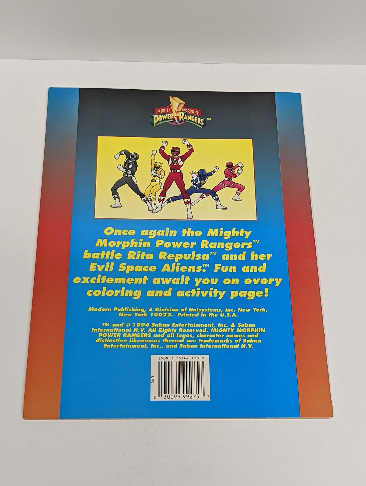 1994 Mighty Morphin Power Rangers Coloring & Activity Book