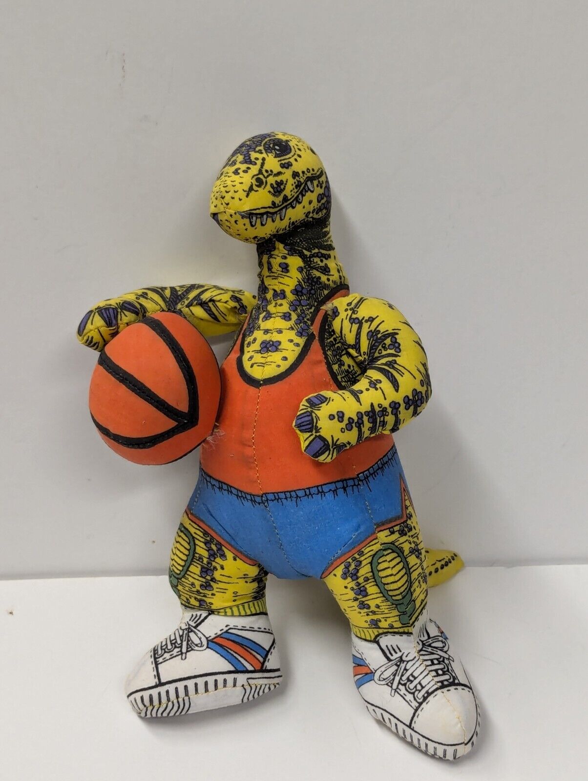 Vintage Applause Stuffed Fabric Plush Sports Dinosaur, Set Of 4