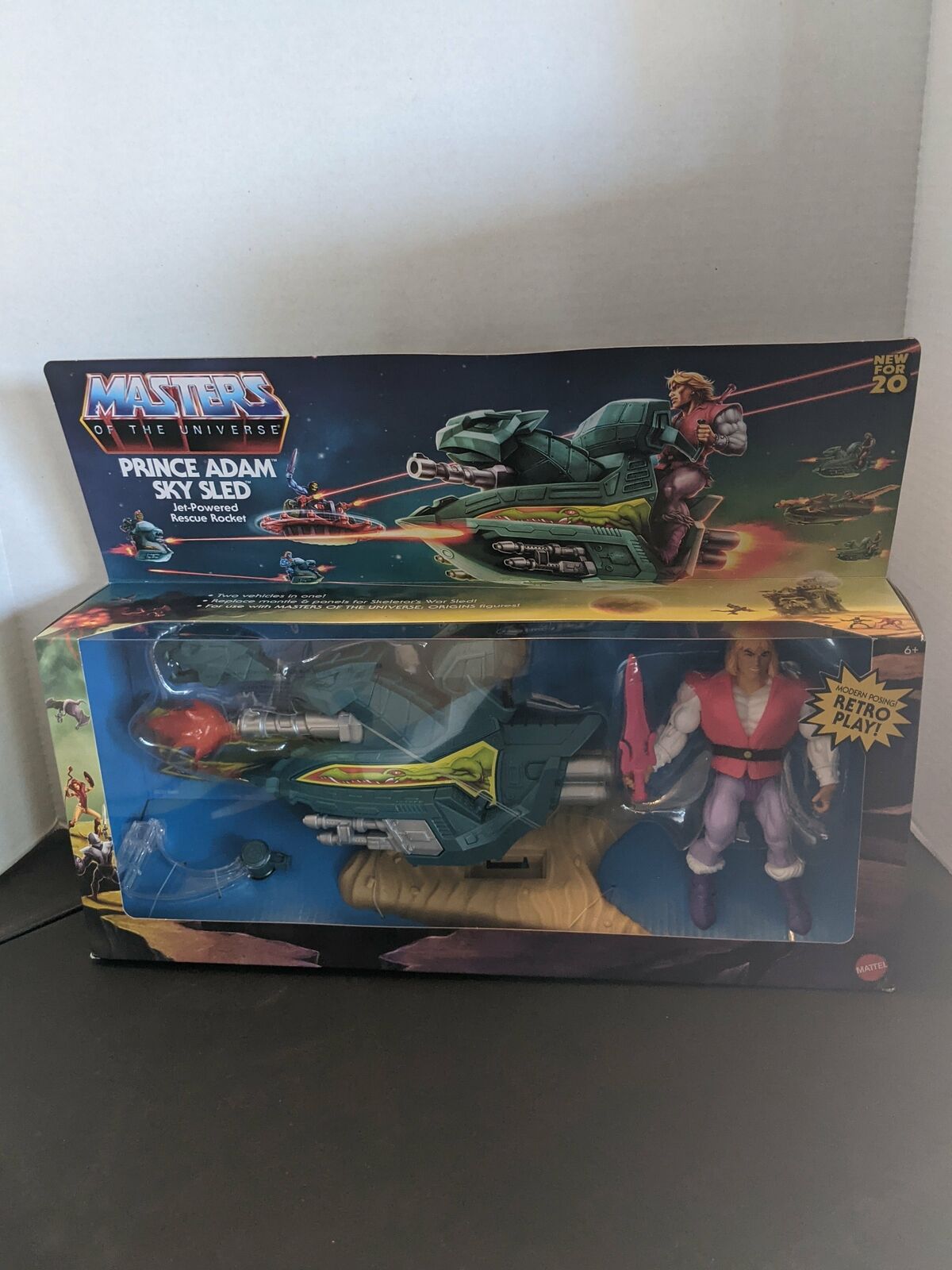 Retro Style Masters of The Universe Prince Adam Sky Sled 2020 MISB NEW