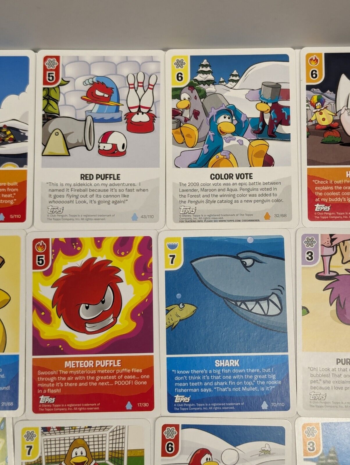 Topps Disney Club Penguin Card-Jitsu 70 Card Lot w/t Foil Cards, Poster & Tins