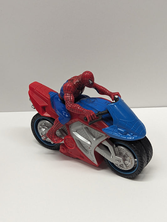 2007 Spider-man Zoom and Go Web Rider Motorized Bike Loose 1C